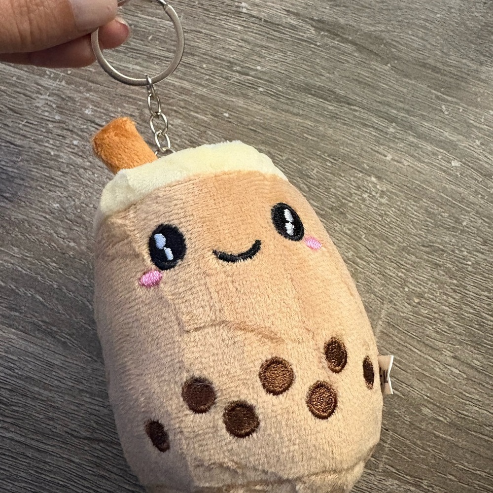 Cute Bubble Tea Plush Keychain – Kawaii Bubble Tea Stuffed Toy with Straw - Picture 2 of 6